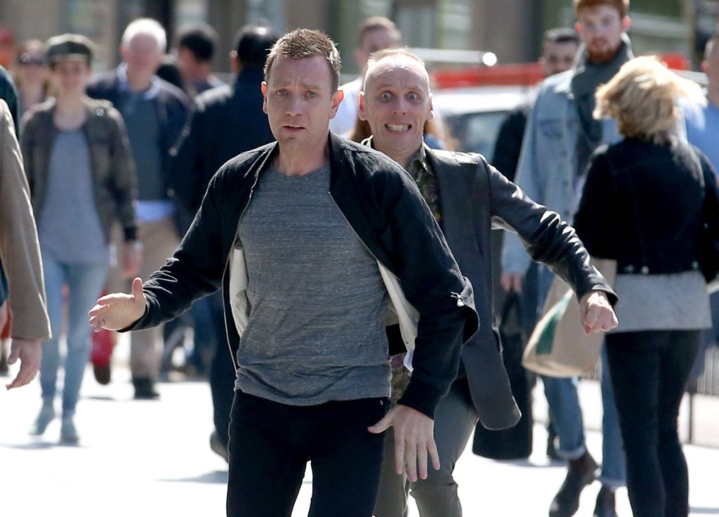 Ewan McGregor films a scene on the streets of Edinburgh with co-star Ewan Bremner, for the long awaited Trainspotting 2 film (13.07.16) Ewan McGregor films a scene on the streets of Edinburgh with co-star Ewan Bremner, for the long awaited Trainspotting 2 film (13.07.16)